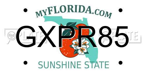 GXPR85 Florida License Plate