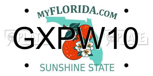 GXPW10 Florida License Plate