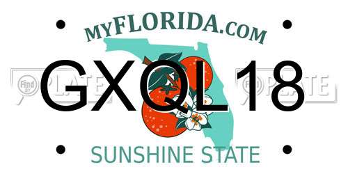 GXQL18 Florida License Plate