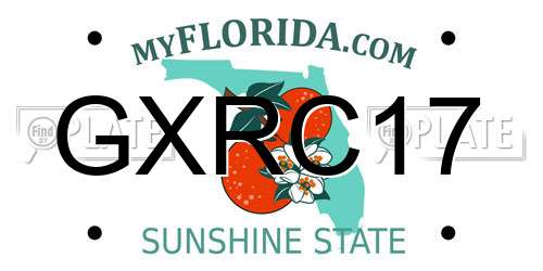 GXRC17 Florida License Plate