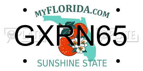 GXRN65 Florida License Plate