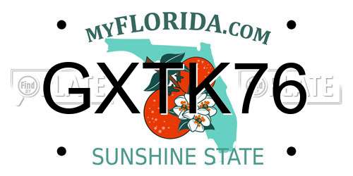 GXTK76 Florida License Plate
