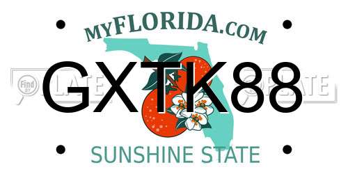 GXTK88 Florida License Plate