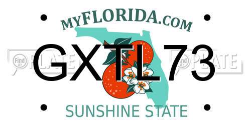 GXTL73 Florida License Plate