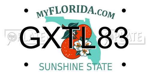 GXTL83 Florida License Plate