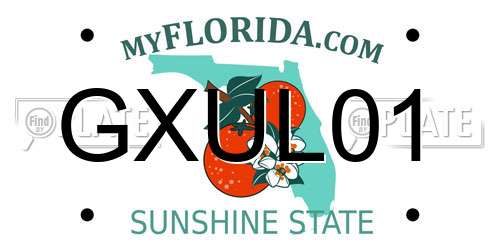 GXUL01 Florida License Plate