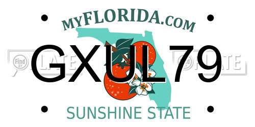 GXUL79 Florida License Plate