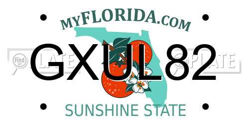 GXUL82 Florida License Plate