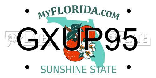GXUP95 Florida License Plate