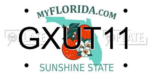 GXUT11 Florida License Plate