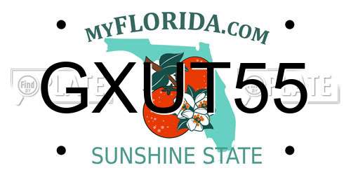 GXUT55 Florida License Plate