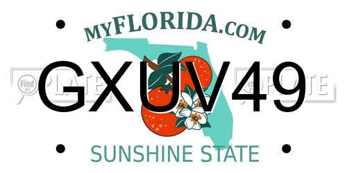 GXUV49 Florida License Plate