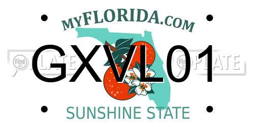 GXVL01 Florida License Plate