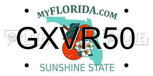 GXVR50 Florida License Plate