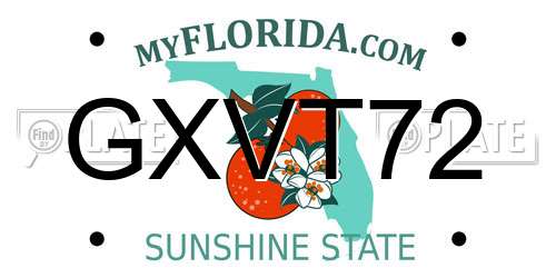 GXVT72 Florida License Plate