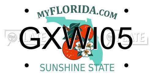 GXWI05 Florida License Plate