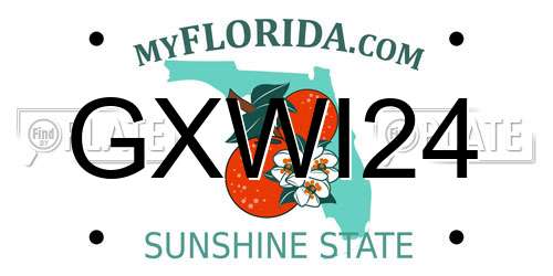 GXWI24 Florida License Plate