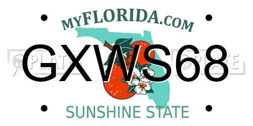 GXWS68 Florida License Plate
