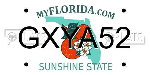 GXYA52 Florida License Plate