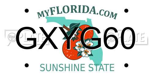 GXYG60 Florida License Plate