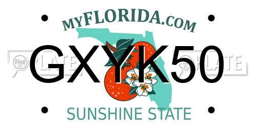 GXYK50 Florida License Plate