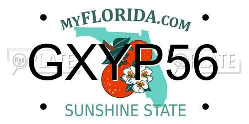 GXYP56 Florida License Plate