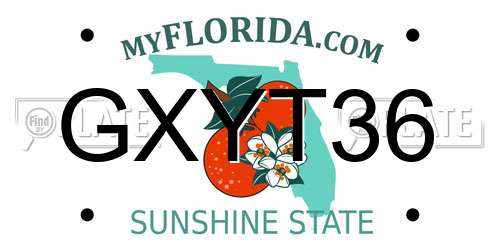 GXYT36 Florida License Plate
