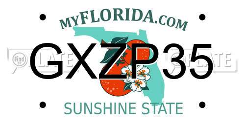 GXZP35 Florida License Plate