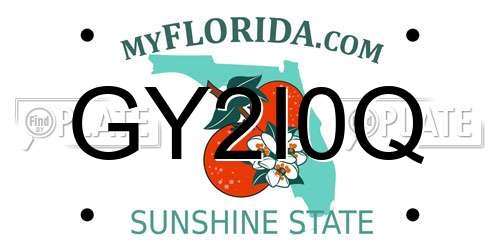 GY2I0Q Florida License Plate
