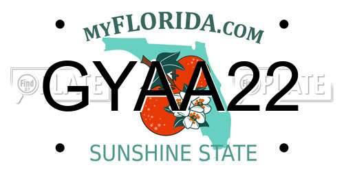 GYAA22 Florida License Plate