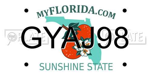 GYAJ98 Florida License Plate
