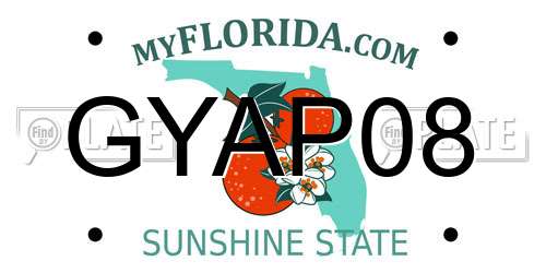 GYAP08 Florida License Plate