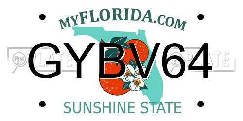 GYBV64 Florida License Plate