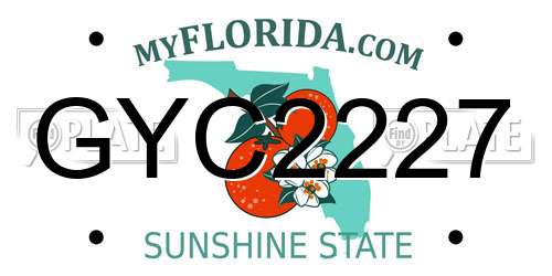 GYC2227 Florida License Plate