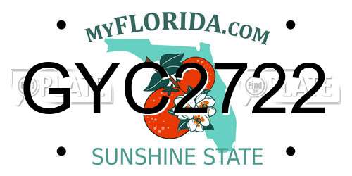 GYC2722 Florida License Plate