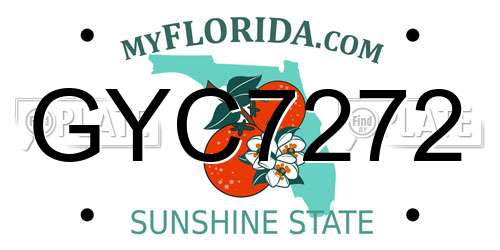 GYC7272 Florida License Plate