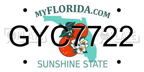 GYC7722 Florida License Plate