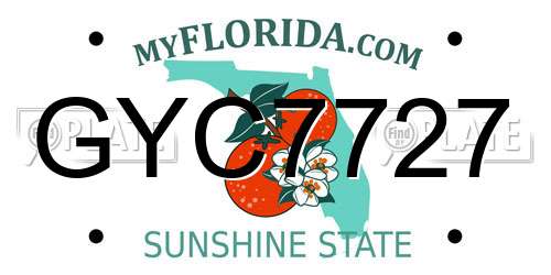 GYC7727 Florida License Plate