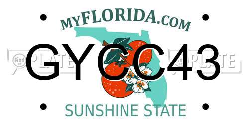 GYCC43 Florida License Plate