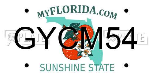 GYCM54 Florida License Plate