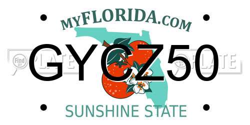 GYCZ50 Florida License Plate