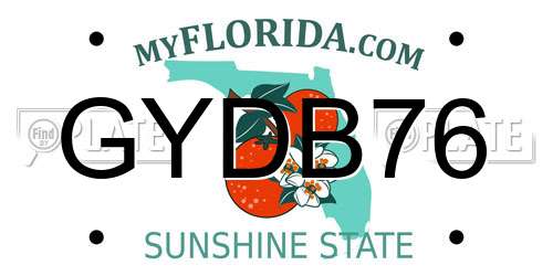 GYDB76 Florida License Plate