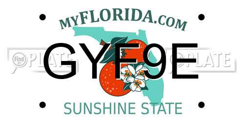 GYF9E Florida License Plate