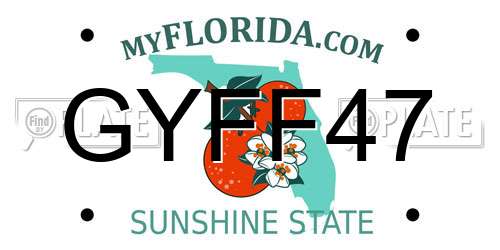 GYFF47 Florida License Plate