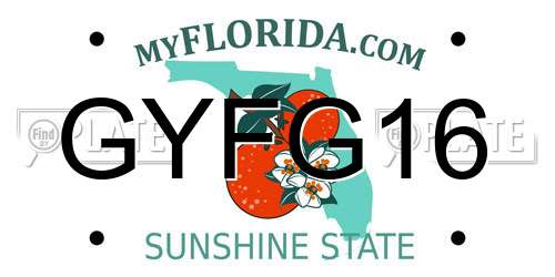 GYFG16 Florida License Plate