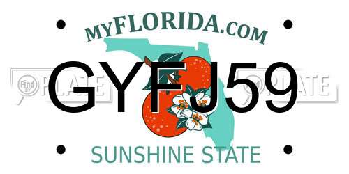 GYFJ59 Florida License Plate