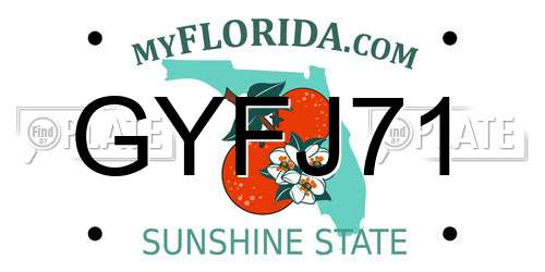 GYFJ71 Florida License Plate