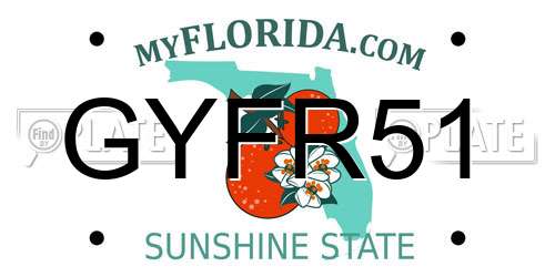 GYFR51 Florida License Plate