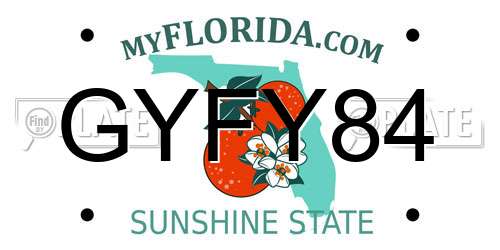 GYFY84 Florida License Plate