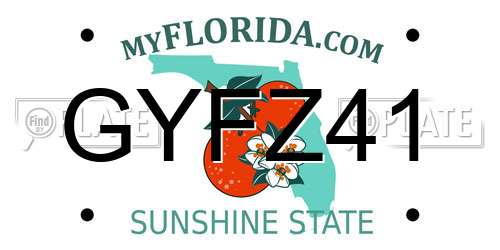 GYFZ41 Florida License Plate